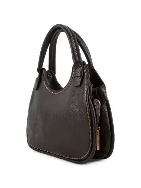 Geantă shopper Visona` din piele de căprioară maro