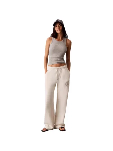 Pantaloni Calvin Klein Jeans alb