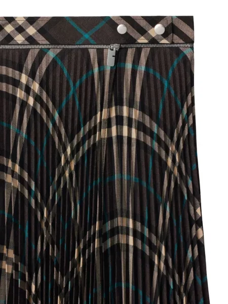 Vilnonis pledas sijonas Burberry ruda
