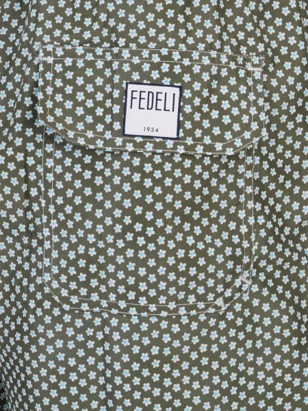 Slip de baie Fedeli cu model floral cu imagine verde