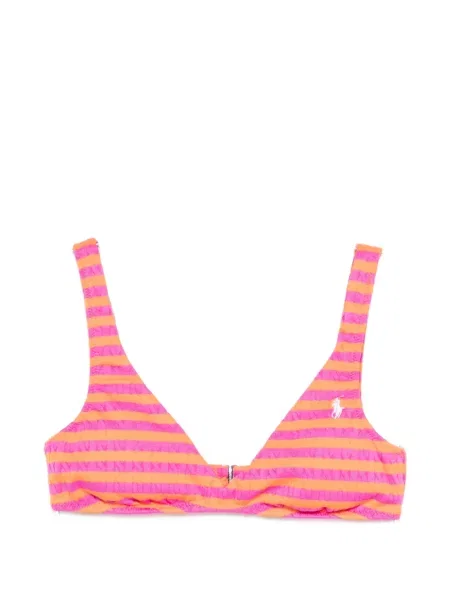 Bikini Polo Ralph Lauren cu dungi cu broderie albastru