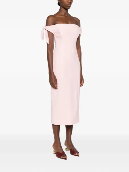 Rochie midi Carolina Herrera cu funde roz