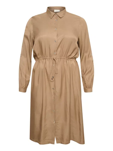 KAFFE CURVE Dolga srajca Dannia temno bež