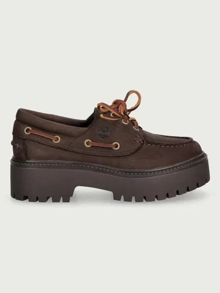 Timberland мокасини дамски от набук Stone Street кафяво