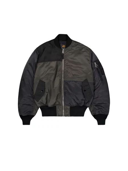 ALPHA INDUSTRIES Geacă de primăvară-toamnă maro închis / gri metalic negru