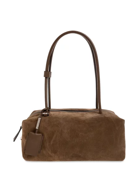 Geantă shopper Max Mara din piele de căprioară maro
