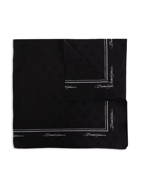 Hedvábný šál Dolce & Gabbana s potiskem černý