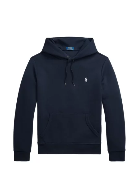 Tricou polo Polo Ralph Lauren cu glugă cu blană cu broderie roșu