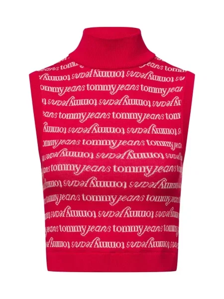 Tommy Jeans Sweter Kobiety czerwony|biały wzorzysty M czerwony