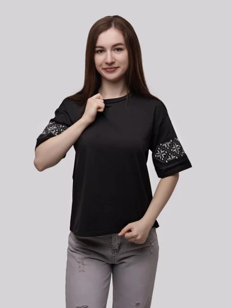 Футболка STREAM віскоза/поліестер чорний