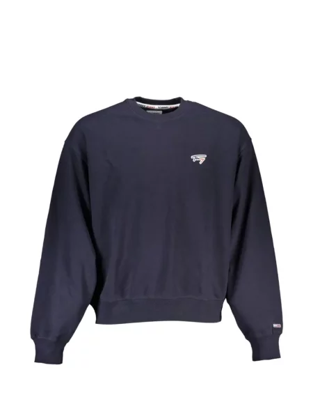 Pulover Tommy Hilfiger cu broderie cu decolteu rotund albastru