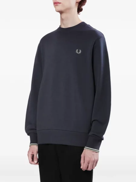 Pulover Fred Perry cu broderie albastru
