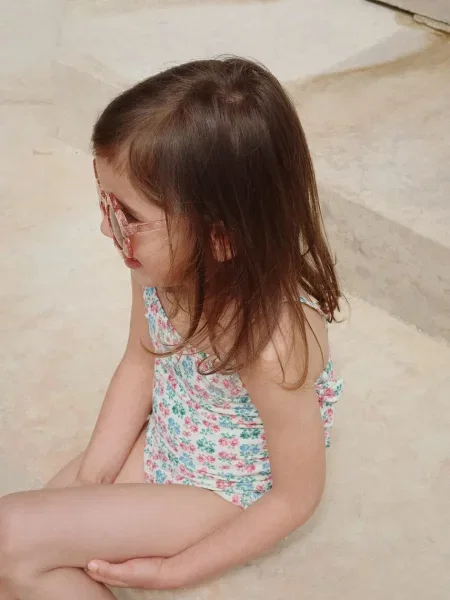 Konges Sløjd Jednodílné dětské plavky EDITH SWIMSUIT GRS zelené