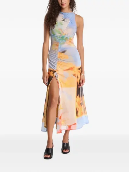 Rochie midi Desigual cu model floral cu imagine albastru