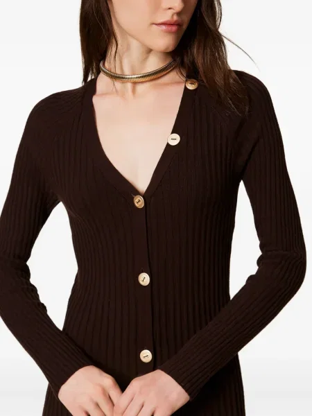 Rochie Twinset tricotate de costum maro