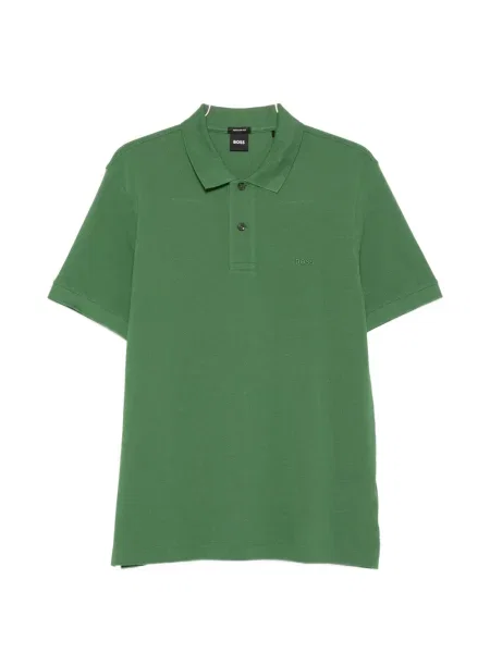 Tricou polo Boss cu broderie verde