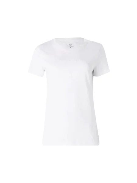 Koszulka Armani Exchange z nadrukiem z krótkim rękawem biała