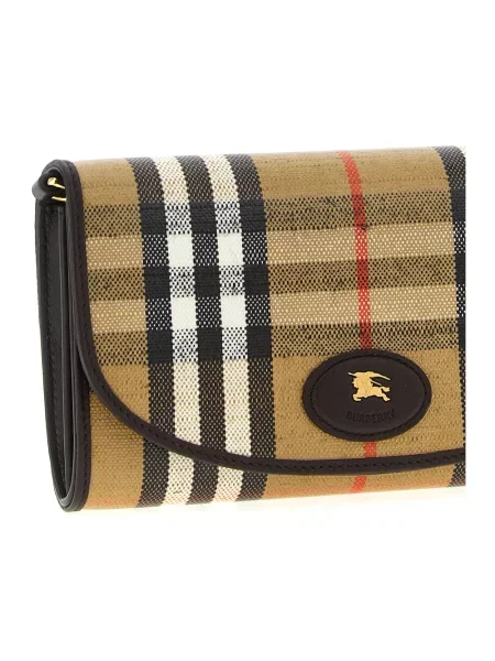 Torebka Burberry z nadrukiem biznesowa z klapami beżowa