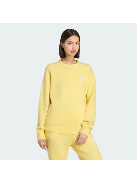 Dzianinowy Sweter adidas Originals Athletic Dept żółty