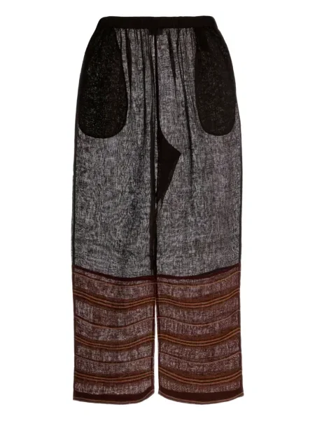 Pantaloni Tory Burch de in cu dungi gri