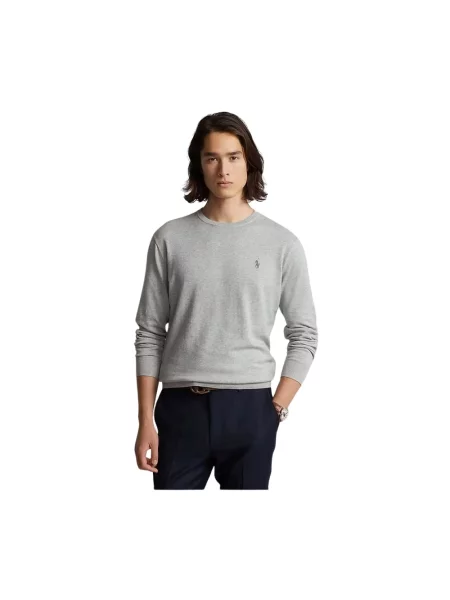 Koszulka polo Polo Ralph Lauren z dekoltem w kształcie litery U szara