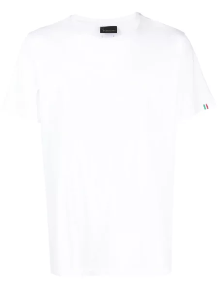 Scurt tricou Billionaire cu broderie alb