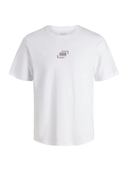 JACK & JONES Tricou albastru / roșu / negru alb