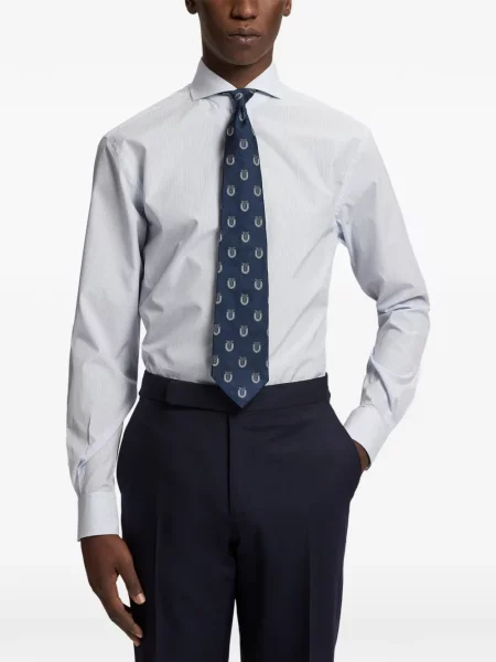 Ριγέ με κολάρο πουκάμισο Ralph Lauren Purple Label μπλε