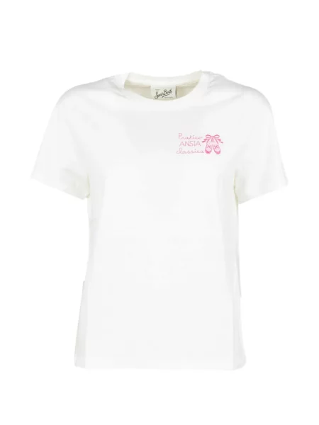 Tricou Mc2 Saint Barth cu decolteu rotund alb