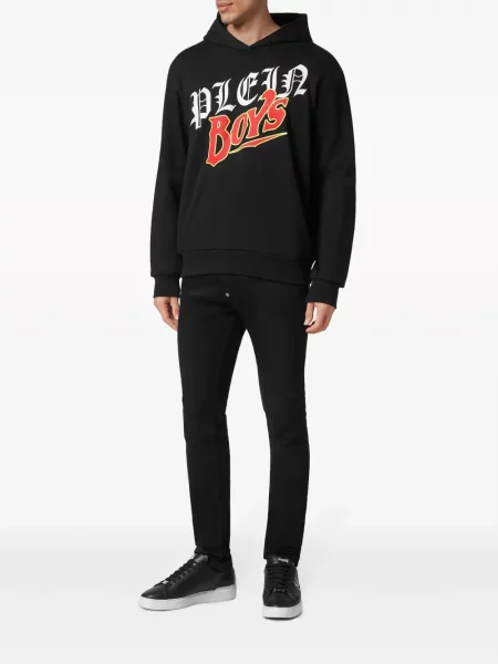 Hanorac cu glugă Philipp Plein cu imagine negru