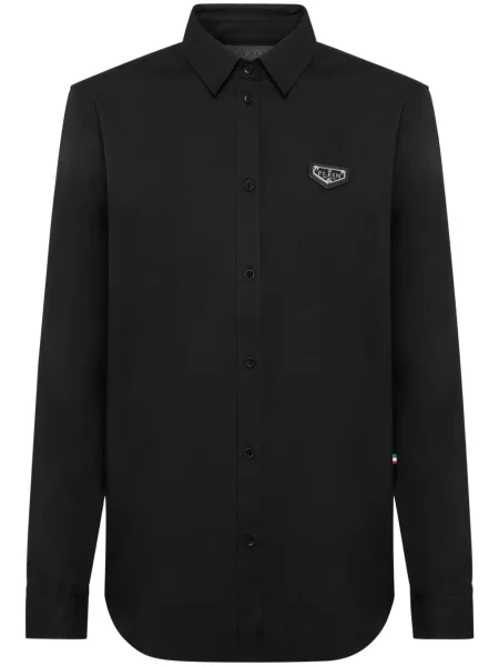 Cămașă Philipp Plein din poplin negru