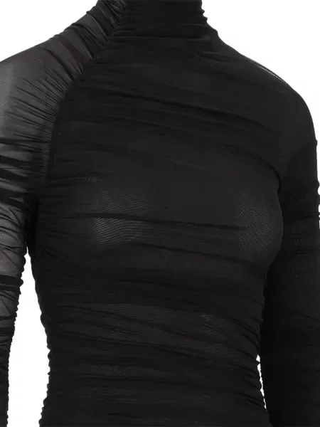 Rochie maxi Amazuìn din tul drapată negru
