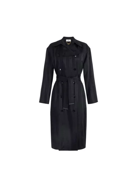 Satynowy trencz Elisabetta Franchi czarny