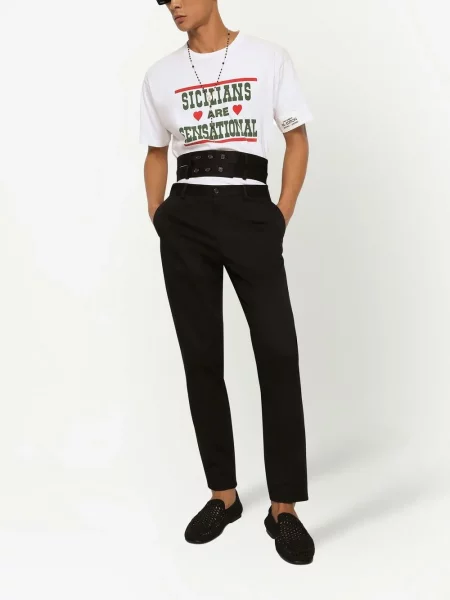 Raštuotas marškinėliai Dolce & Gabbana balta