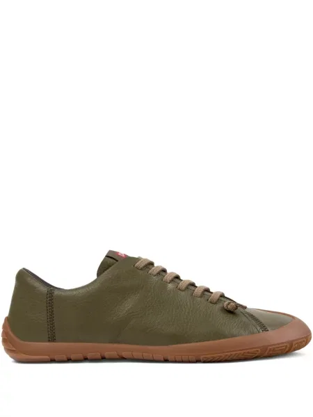 Sneakerși Camper cu șireturi din piele verde