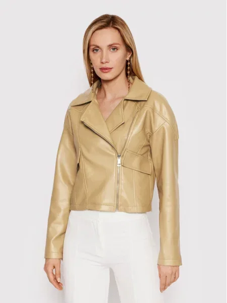 Jakna iz umetnega usnja DeeZee bež