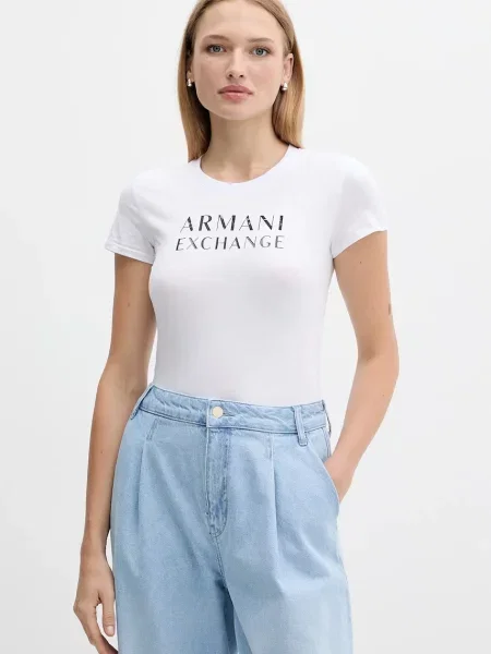 Armani Exchange tricou din alb