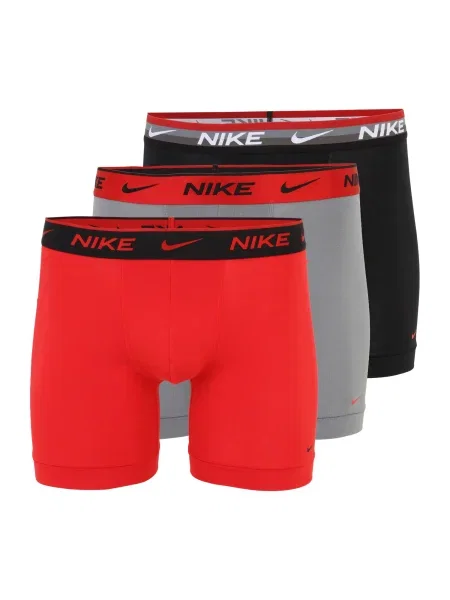 NIKE Underwear Boksarice siva / krvavo rdeča / črna bela