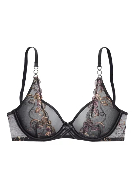 LASCANA Sutien auriu / mov liliachiu negru