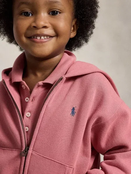 Polo Ralph Lauren кофта на застібці з капюшоном дитяча з бавовною