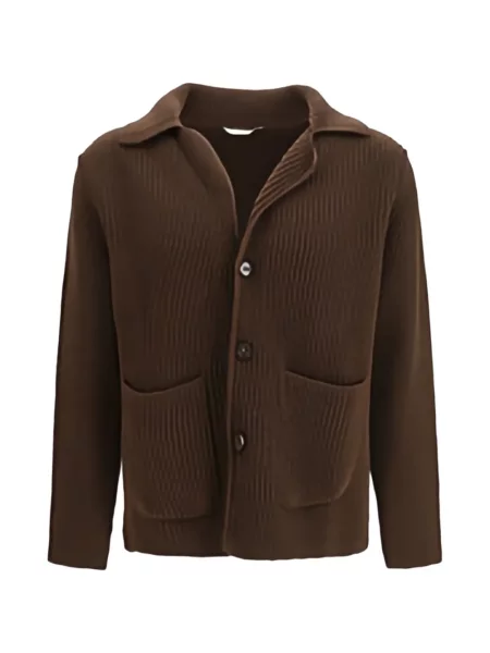 Cardigan Brooksfield tricotate maro