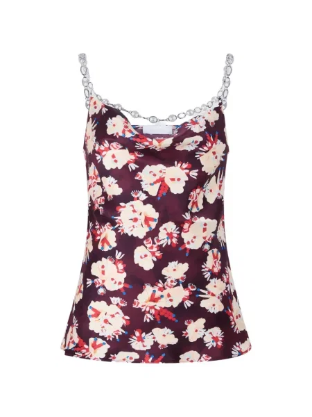 Top Rabanne cu model floral roșu