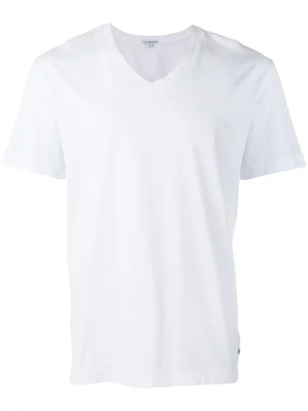 Tricou James Perse cu decolteu în V alb