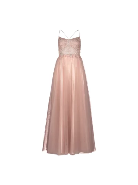 Haftowana sukienka wieczorowa Vera Mont elegancka różowa