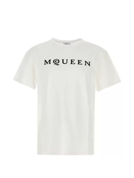 Tričko s potiskem Alexander Mcqueen s potiskem bílé