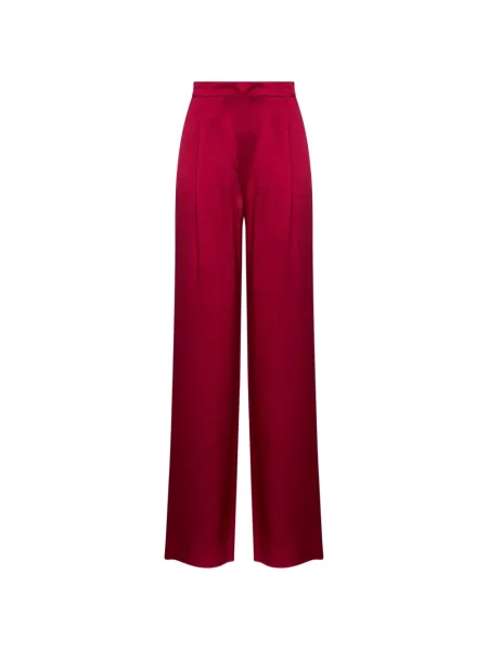 Pantaloni palazzo Max Mara din satin roșu