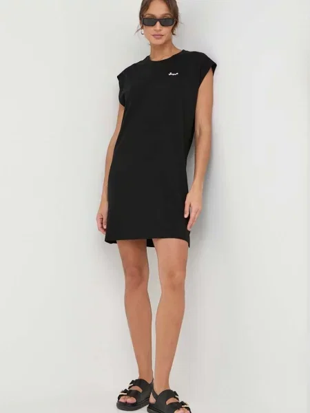 Boss Orange rochie negru mini drept alb