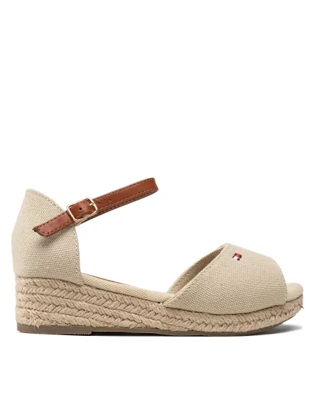 Espadrile Tommy Hilfiger Rope Wedge Sandal M bež
