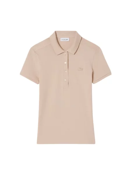 Koszulka polo Lacoste ze stretchu beżowa