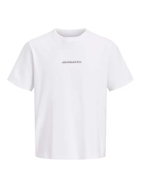 JACK & JONES Tricou JCOEcho portocaliu caisă / negru alb